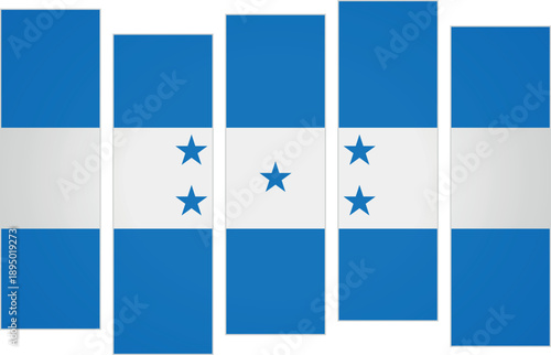 Flag of Honduras. Flag with a design featuring vertical panels in a modular perspective