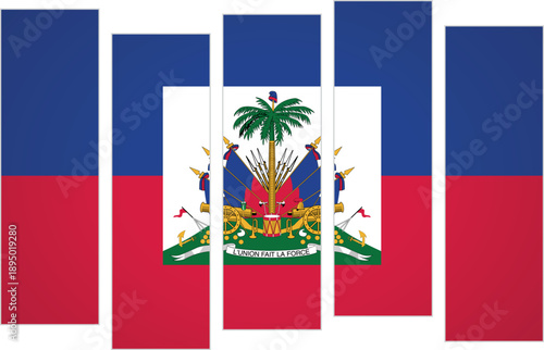 Flag of Haiti. Flag with a design featuring vertical panels in a modular perspective