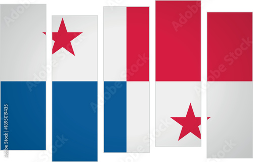 Flag of Panama. Flag with a design featuring vertical panels in a modular perspective