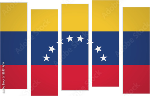 Flag of Venezuela. Flag with a design featuring vertical panels in a modular perspective