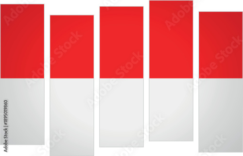 Flag of Indonesia. Flag with a design featuring vertical panels in a modular perspective