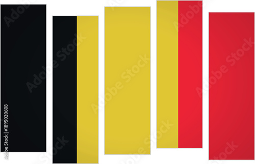 Flag of Belgium. Flag with a design featuring vertical panels in a modular perspective