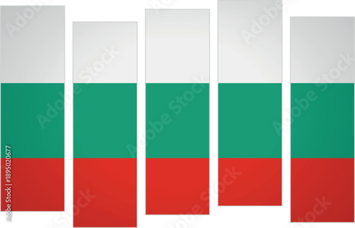 Flag of Bulgaria. Flag with a design featuring vertical panels in a modular perspective