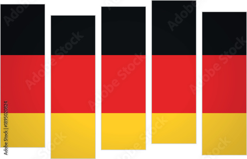 Flag of Germany. Flag with a design featuring vertical panels in a modular perspective
