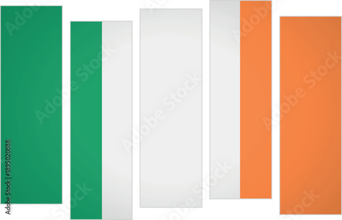 Flag of Ireland. Flag with a design featuring vertical panels in a modular perspective