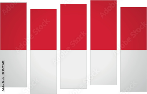 Flag of Monaco. Flag with a design featuring vertical panels in a modular perspective
