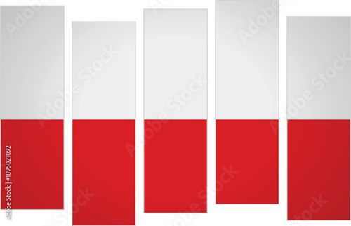 Flag of Poland. Flag with a design featuring vertical panels in a modular perspective