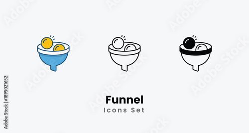 Funnel icons vector set stock illustration