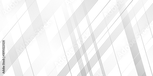Abstract slash thin diagonal fabric parallel stripe black and white transparent line background. stripe diagonal line geometric white pattern technology textile background.