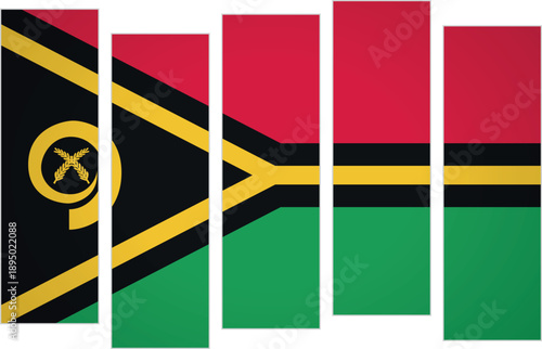 Flag of Vanautu. Flag with a design featuring vertical panels in a modular perspective