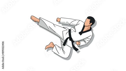 Martial artist demonstrating a powerful kick in dynamic motion