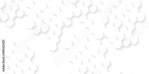 Futuristic abstract emboss white hexagon pattern vector design. Hexagon concept design abstract cube business technology background.