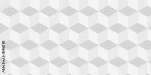 Abstract white cube grid polygon decoration block hexagon geometric texture background. block construction surface cubic wall square creative business texture backgroud.