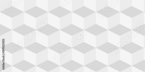 Abstract white cube grid polygon decoration block hexagon geometric texture background. block construction surface cubic wall square creative business texture backgroud.