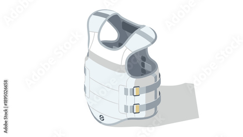White tactical vest isometric design on clean background