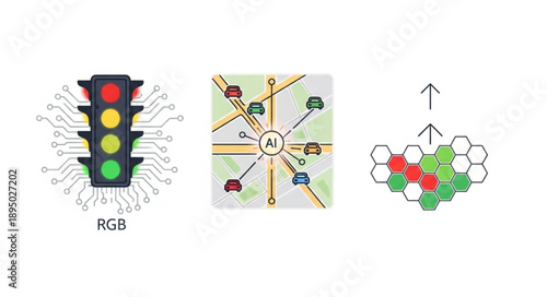 Intelligent traffic management system with AI and smart technology.