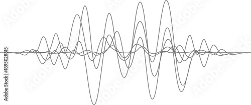 Silhouette vector illustration of a sound wave pattern