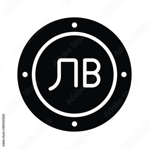 Creatively crafted glyph icon of bulgarian lev is scalable