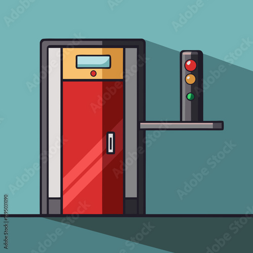 Automatic Door with Traffic Light Indicator