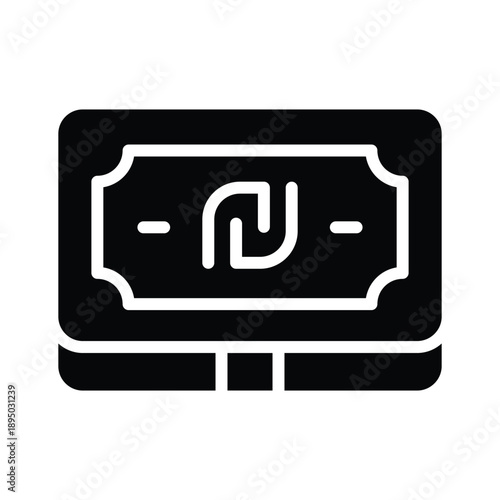Creatively crafted glyph icon of israeli shekel is editable