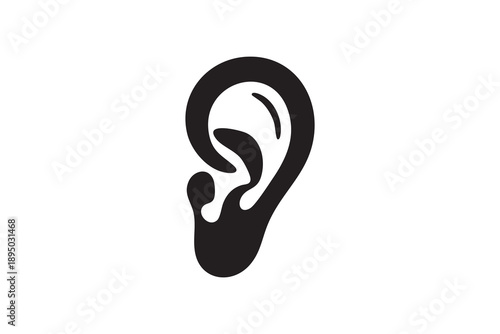 Silhouette human  ear vector illustrator 