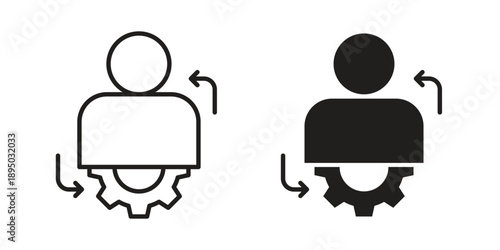 Adaptation icon set. Black icon on white background