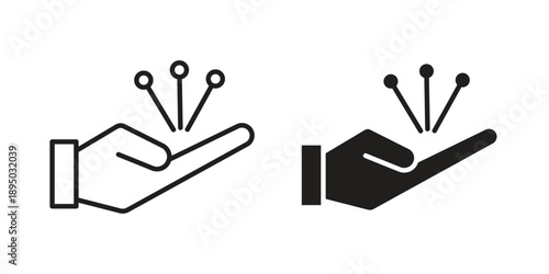 Acupuncture icon set. Black icon on white background