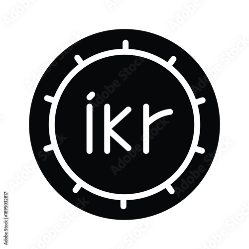 Well designed glyph icon of icelandic krona is ready