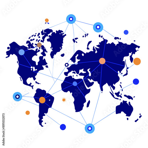 World Map Network Connection