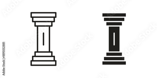 Antique Column icon set. Black icon on white background