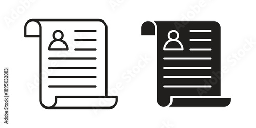 Application form icon set. Black icon on white background