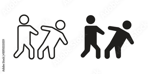 Assault icon set. Black icon on white background