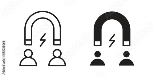 Attraction icon set. Black icon on white background