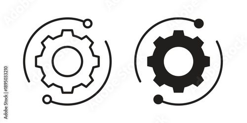 Automation icon set. Black icon on white background