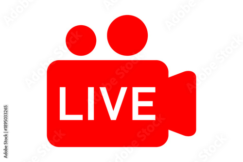 Vector image of a live streaming icon. Button and symbol for live and online streaming. Live streaming logo. Element for your design.