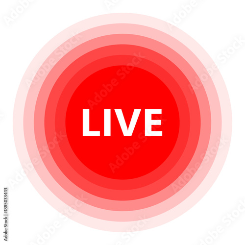 Vector image of a live streaming icon. Button and symbol for live and online streaming. Live streaming logo. Element for your design.