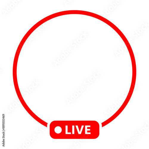 Vector image of a live streaming icon. Button and symbol for live and online streaming. Live streaming logo. Element for your design.