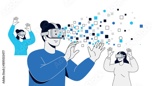 Futuristic experience with virtual reality technology: immersive and interactive fun