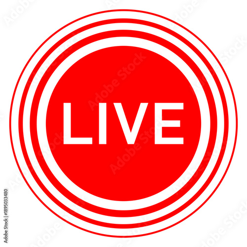 Vector image of a live streaming icon. Button and symbol for live and online streaming. Live streaming logo. Element for your design.