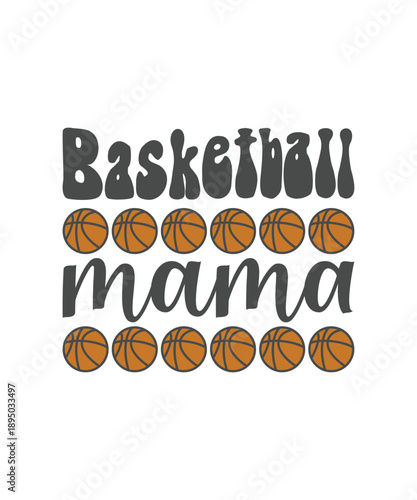 Vintage vector illustration of a basketball icon featuring a symbolic art motif with a stylish font, perfect for a festive sign or t-shirt logo.