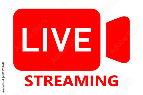 Vector image of a live streaming icon. Button and symbol for live and online streaming. Live streaming logo. Element for your design.