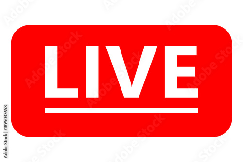 Vector image of a live streaming icon. Button and symbol for live and online streaming. Live streaming logo. Element for your design.