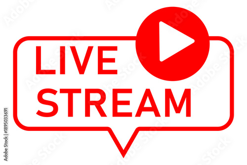Vector image of a live streaming icon. Button and symbol for live and online streaming. Live streaming logo. Element for your design.