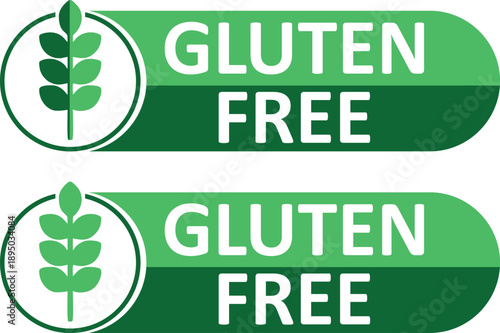 Gluten Free badge label sticker . No Gluten added . Organic . 100% Gluten free 