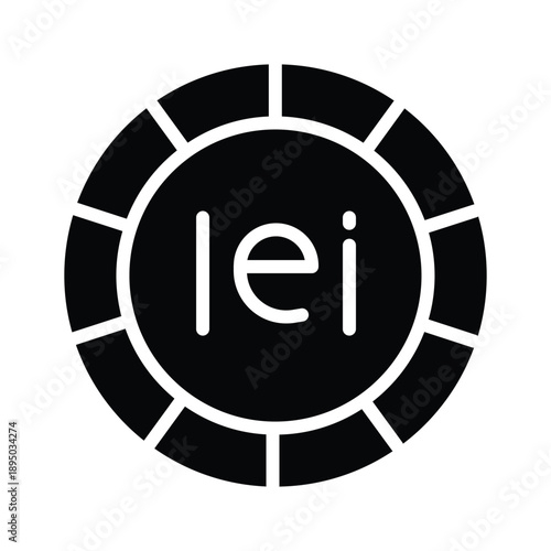 Premium glyph icon of romanian leu is ready for stock