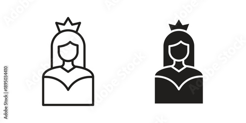 Bride icon set. Black icon on white background