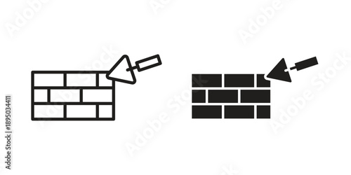 Brickwork icon set. Black icon on white background