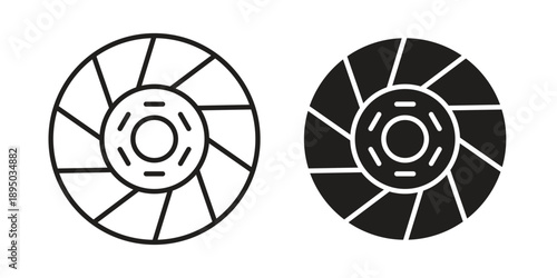 Car clutch icon set. Black icon on white background