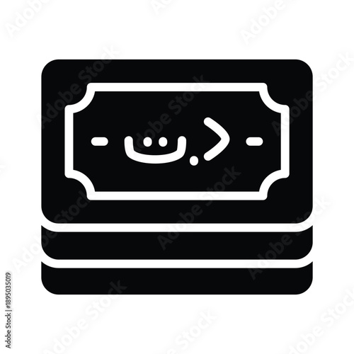 A visually engaging glyph icon of tunisian dinar is editable