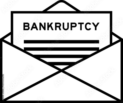 Envelope and letter sign with word bankruptcy as the headline